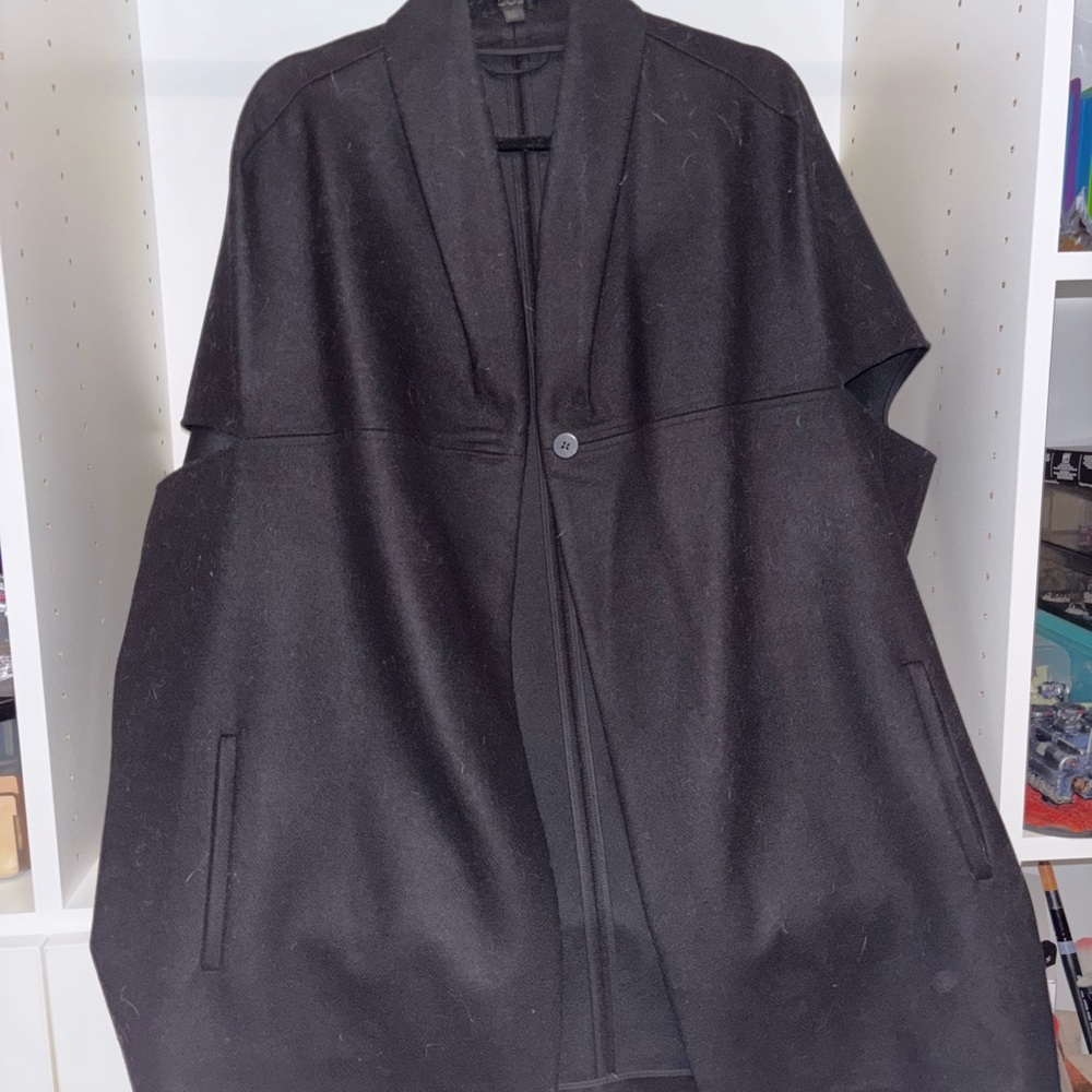 COS Black Wool Cape Coat - Sz 10 - EUC